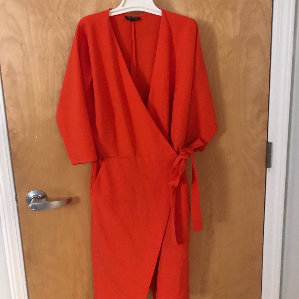 topshop wrap around dress with slit